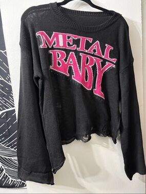 XL Metal Baby Graphic Sweater